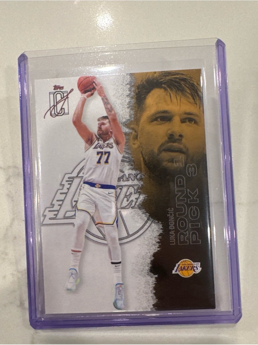 Topps Basketball Card - Purple/Cream